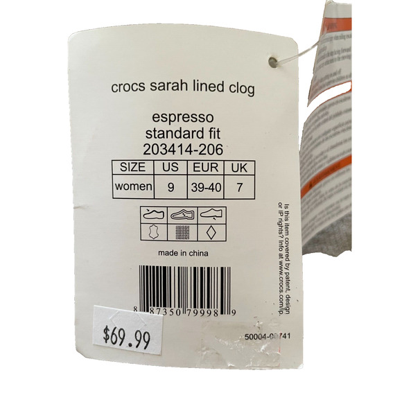 Crocs Women ~Sarah Lined Clogs~ Brown Faux Fur Slip On Comfort Shoes - NWT - Picture 4 of 5